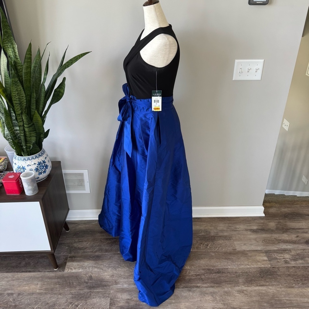 NWT! Lauren Ralph Lauren Green Label Elegant Black and Blue Evening Gown - Picture 2 of 10